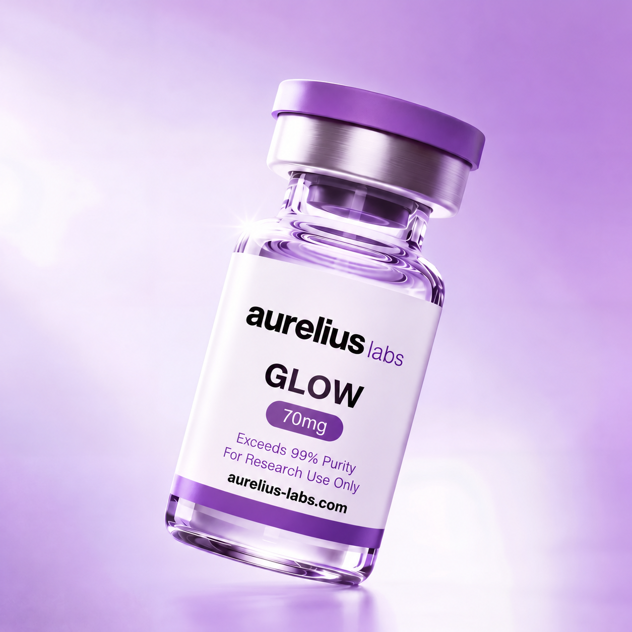 Aurelius Labs research vial of GLOW 70mg